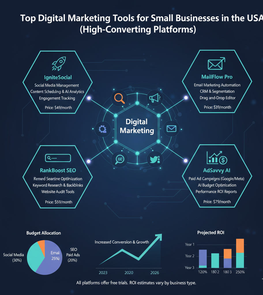 Top Digital Marketing Tools for Small Businesses in the USA (High-Converting Platforms)