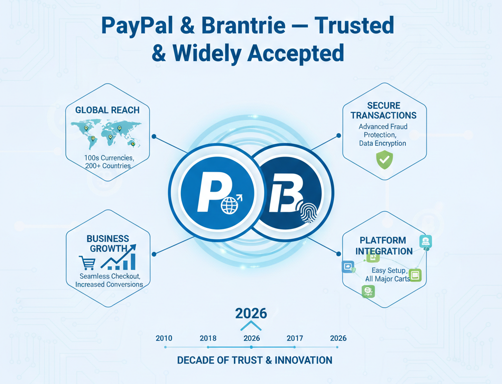 1. PayPal & Braintree — Trusted & Widely Accepted