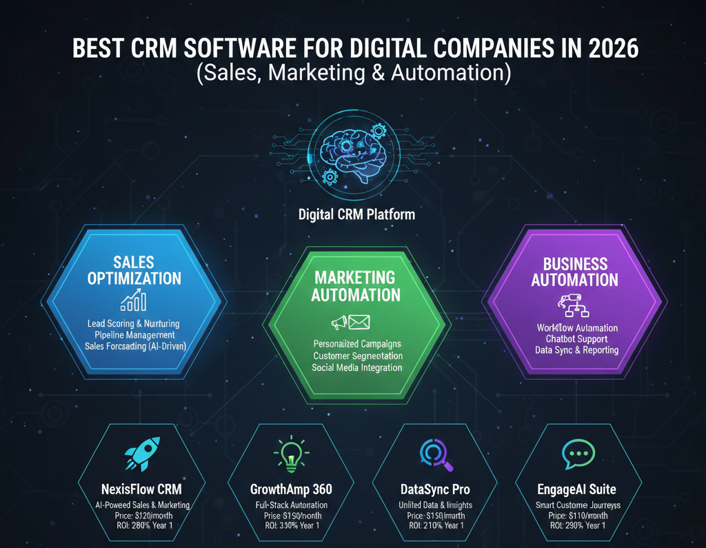 Best CRM Software for Digital Companies in 2026 (Sales, Marketing & Automation)